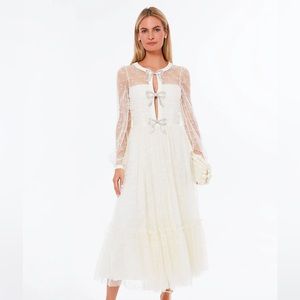 SALONI Tusk Camille Tulle Dress - White